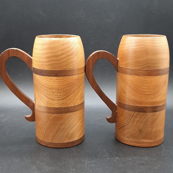 Hardy Huron Crafts Hand Crafted Wooden Mugs Barrie Ontario Butternut Walnut Wood - Picture 5 of 10